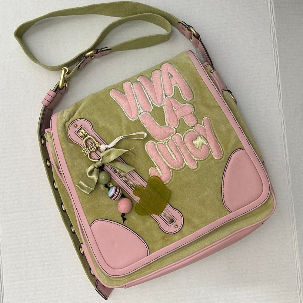 Juicy Couture Viva La Juicy Pink and Green Shoulder Bag